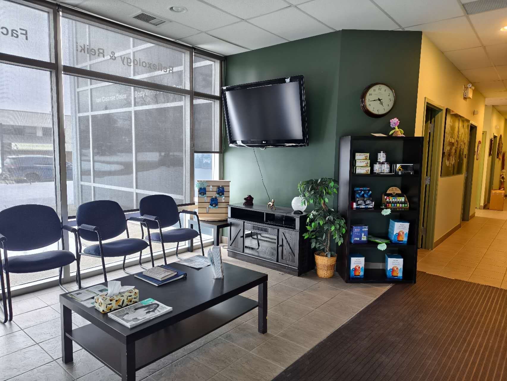 The reception area